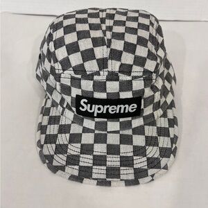 Supreme Checkered Camp Cap Black SS18
